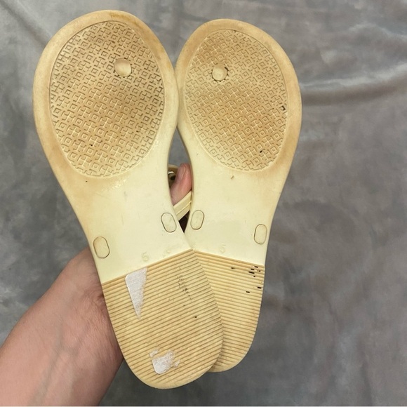 Tory Burch mini miller jelly sandals cream and gold - Picture 6 of 7